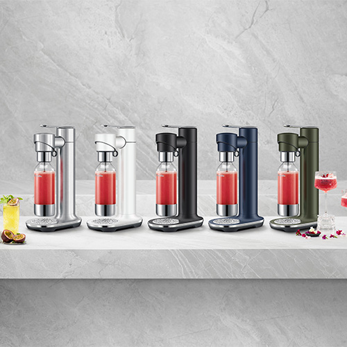 A lineup of the luxe colours in the carbonators